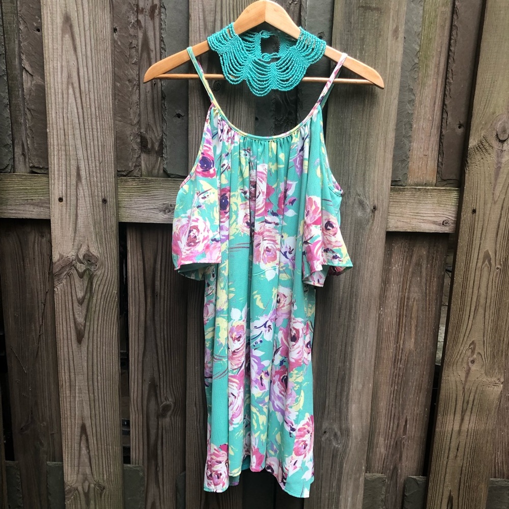 Flouncy Peek-a-boo Strappy Summer Dress